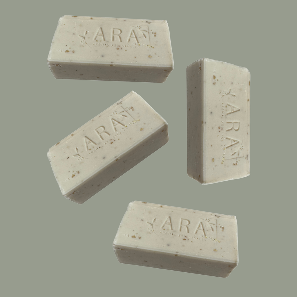 4 Piezas De Jabones Artesanales Ara De Arroz De 120 Gramos