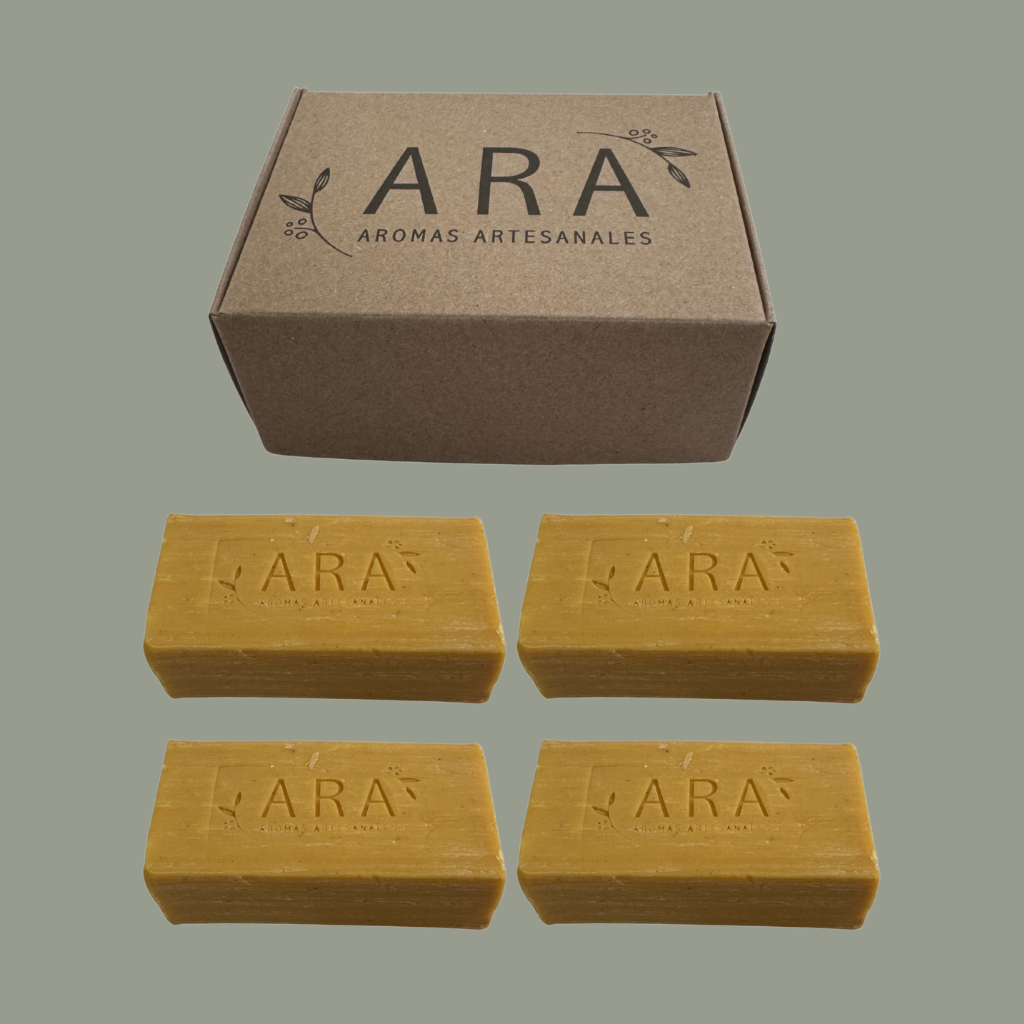 4 Piezas De Jabones Artesanales Ara De Cúrcuma De 120 Gramos