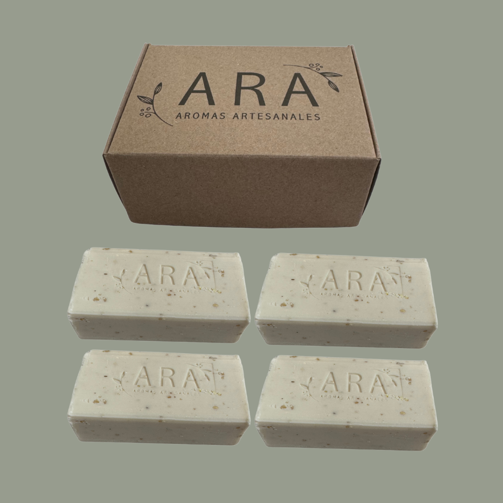 4 Piezas De Jabones Artesanales Ara De Arroz De 120 Gramos